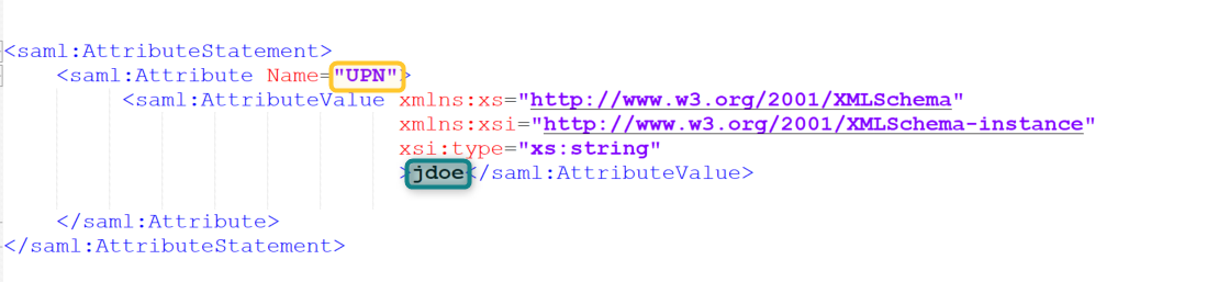 SSO - authentication attributes example